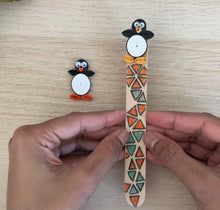 Load image into Gallery viewer, Paper Quilling Penguin Bookmark
