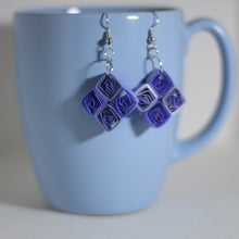 Load image into Gallery viewer, Squares Earrings in Purple &amp; Silver
