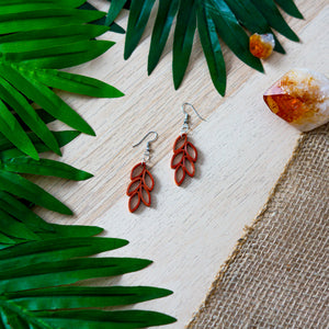Fall / autumn colors inspired drop earrings in fish hook style in rust color.