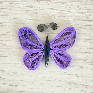 Paper Quiled Butterfly in Purple color made using Butterfly DIY Craft Kit by Miss Paper Craft.